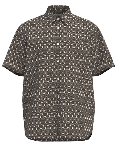 Selected - SLHRegclay Linenblend Skjorte - Bracken/Geo Diamond